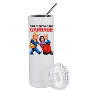 Funny Garbage For Trump 2024 Time To Take Out The Garbage Stainless Steel Tumbler