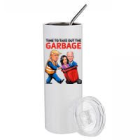 Funny Garbage For Trump 2024 Time To Take Out The Garbage Stainless Steel Tumbler