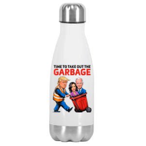 Funny Garbage For Trump 2024 Time To Take Out The Garbage Stainless Steel Insulated Water Bottle