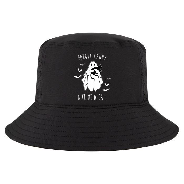 Funny Ghost Forget Candy Give Me A Cat Halloween Cool Comfort Performance Bucket Hat