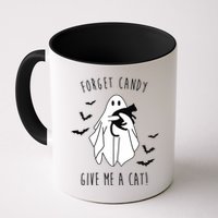 Funny Ghost Forget Candy Give Me A Cat Halloween Mug