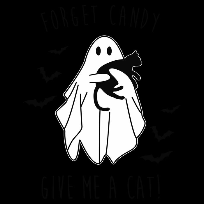 Funny Ghost Forget Candy Give Me A Cat Halloween Mug