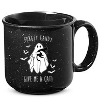 Funny Ghost Forget Candy Give Me A Cat Halloween 15oz Campfire Ceramic Mug