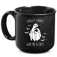 Funny Ghost Forget Candy Give Me A Cat Halloween 15oz Campfire Ceramic Mug