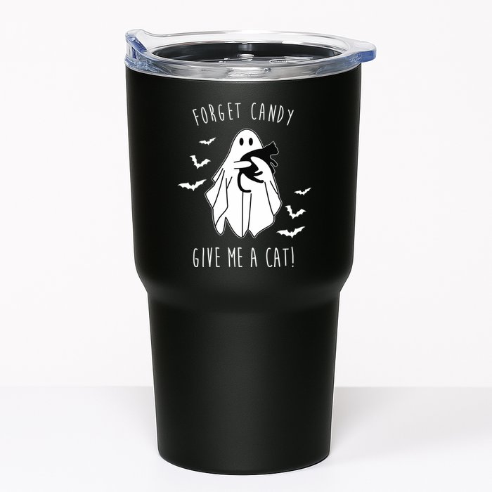 Funny Ghost Forget Candy Give Me A Cat Halloween Tumbler