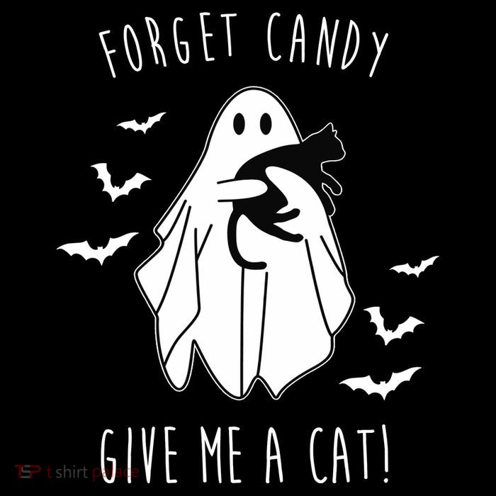 Funny Ghost Forget Candy Give Me A Cat Halloween Magnet