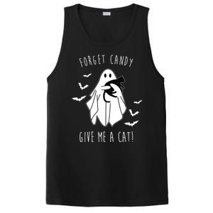 Funny Ghost Forget Candy Give Me A Cat Halloween PosiCharge Competitor Tank