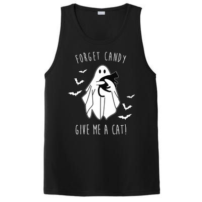 Funny Ghost Forget Candy Give Me A Cat Halloween PosiCharge Competitor Tank