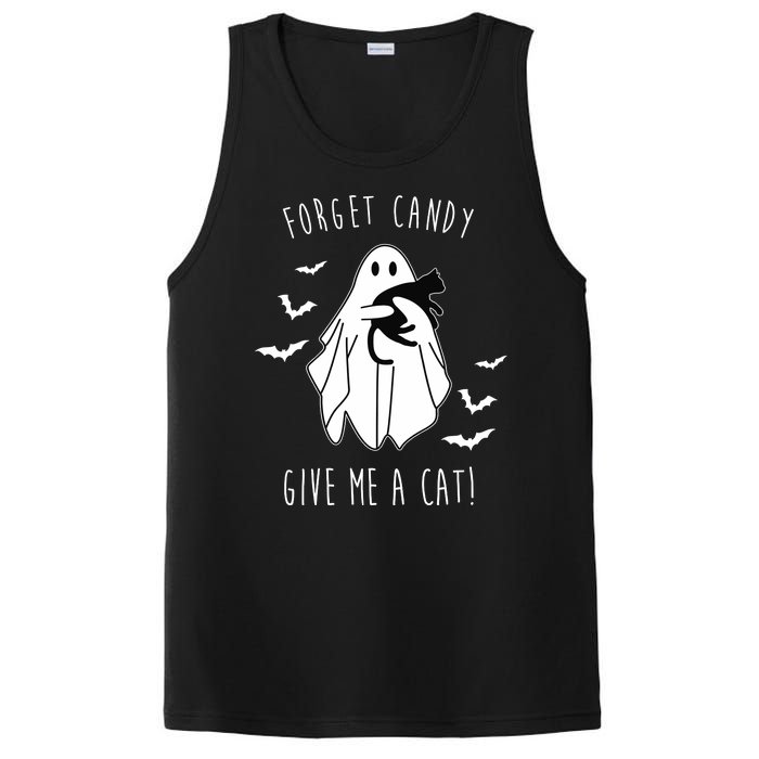 Funny Ghost Forget Candy Give Me A Cat Halloween PosiCharge Competitor Tank