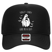 Funny Ghost Forget Candy Give Me A Cat Halloween Trucker Hat