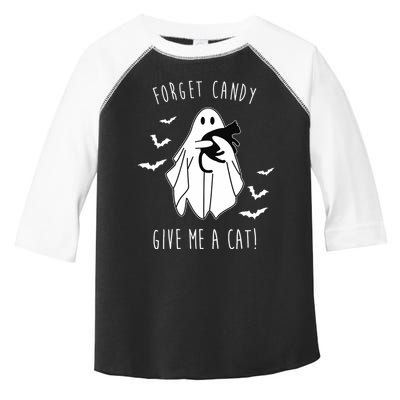 Funny Ghost Forget Candy Give Me A Cat Halloween Toddler Fine Jersey T-Shirt