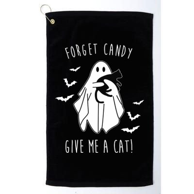 Funny Ghost Forget Candy Give Me A Cat Halloween Golf Towel
