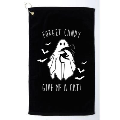 Funny Ghost Forget Candy Give Me A Cat Halloween Platinum Collection Golf Towel