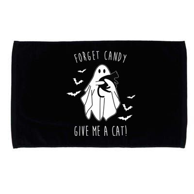 Funny Ghost Forget Candy Give Me A Cat Halloween Microfiber Hand Towel