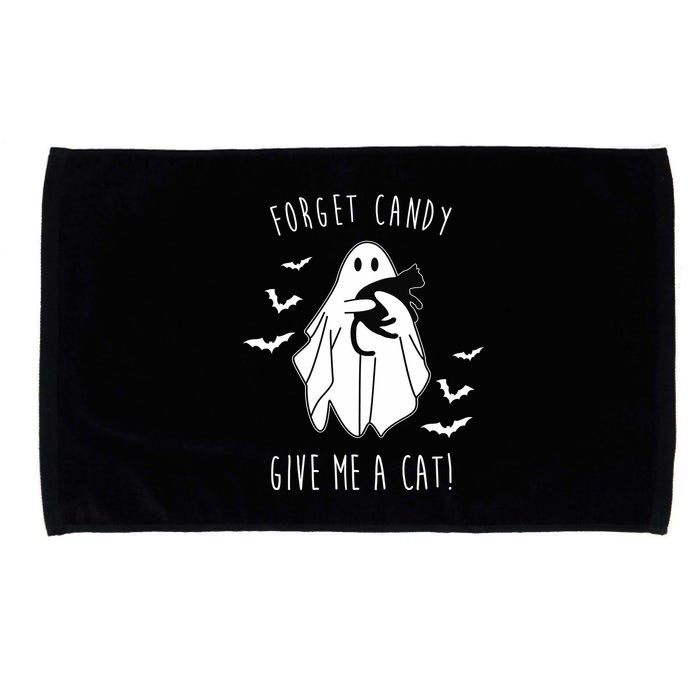 Funny Ghost Forget Candy Give Me A Cat Halloween Microfiber Hand Towel