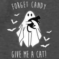 Funny Ghost Forget Candy Give Me A Cat Halloween Vector Backpack
