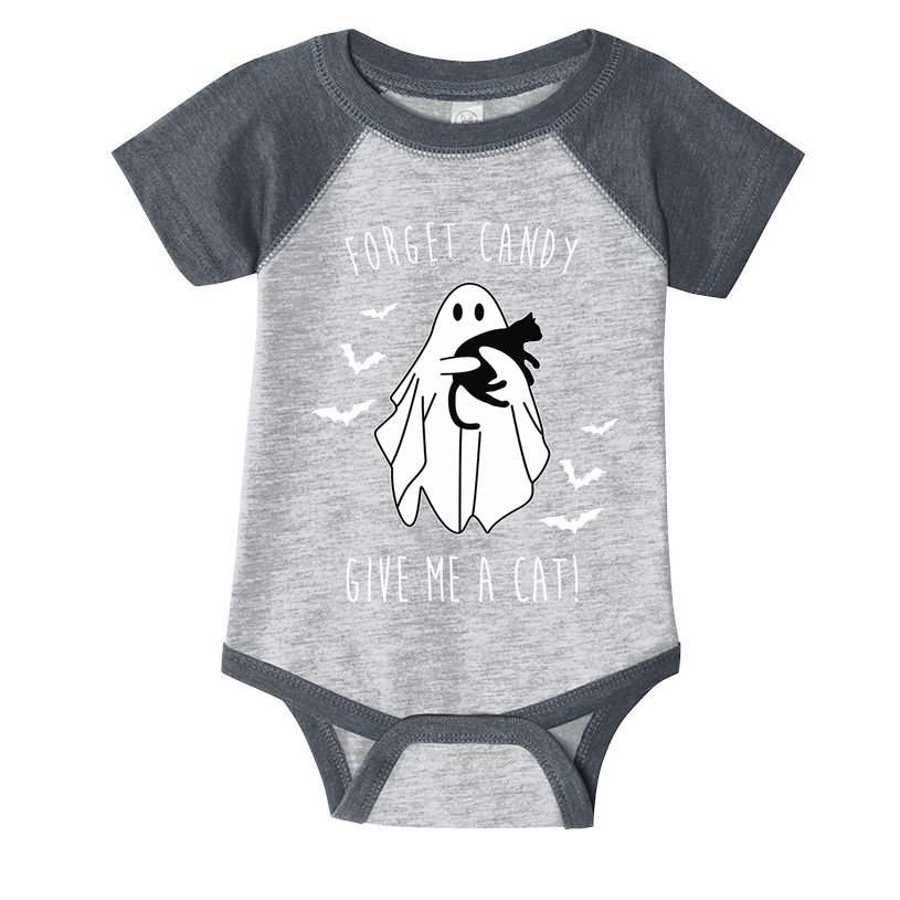 Funny Ghost Forget Candy Give Me A Cat Halloween Infant Baby Jersey Bodysuit