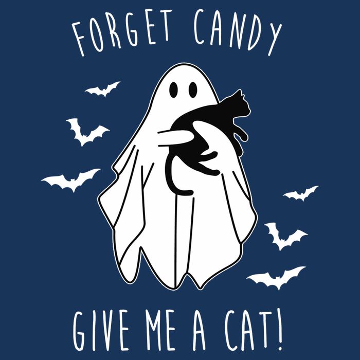 Funny Ghost Forget Candy Give Me A Cat Halloween Infant Baby Jersey Bodysuit