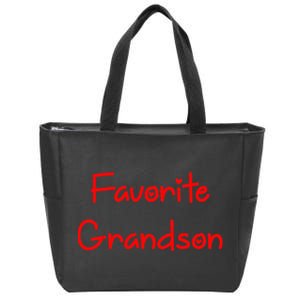 Favorite Grandson Fathers Day Zip Tote Bag