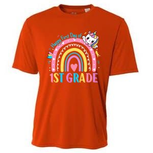 First Grade First Day To School 1St Grade Unicorn Gift Cooling Performance Crew T-Shirt