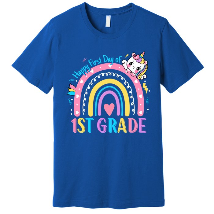 First Grade First Day To School 1St Grade Unicorn Gift Premium T-Shirt