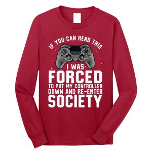 Funny Gamer For Video Gamer Gaming Game Controller Long Sleeve Shirt