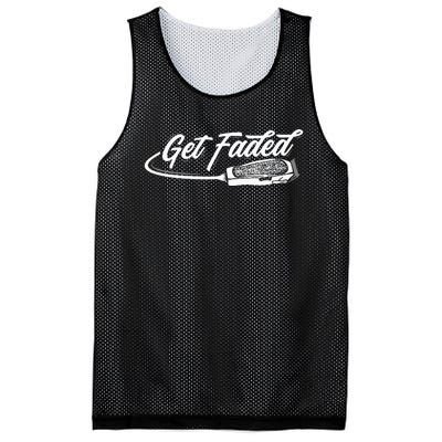 Funny Get Faded Barber Design For Men Dad Hairstylist Lovers Mesh Reversible Basketball Jersey Tank