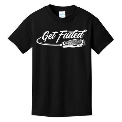 Funny Get Faded Barber Design For Men Dad Hairstylist Lovers Kids T-Shirt