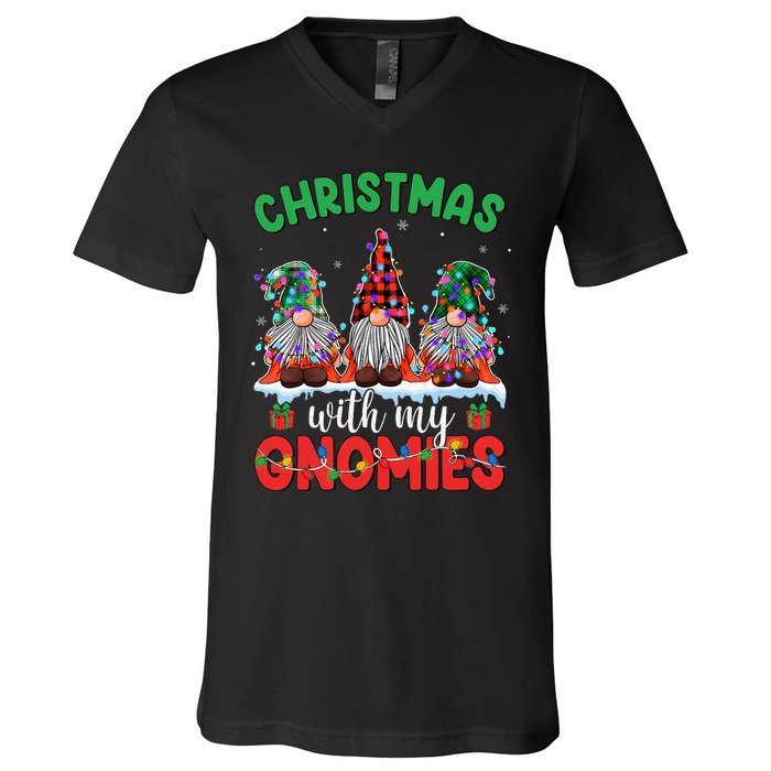 Festive Gnome Family Pajama Set V-Neck T-Shirt