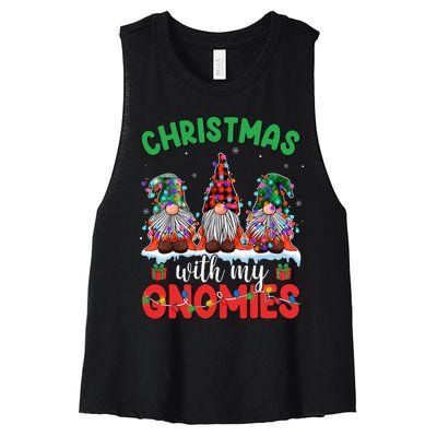 Festive Gnome Family Pajama Set Women's Racerback Cropped Tank