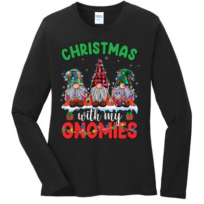 Festive Gnome Family Pajama Set Ladies Long Sleeve Shirt