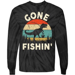 Funny Gone Fishing Tie-Dye Long Sleeve Shirt