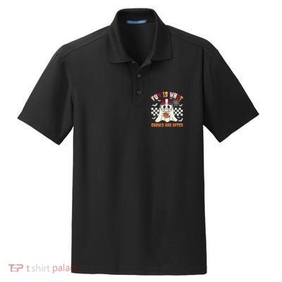 Funny Ghost Football Player Halloween Costume Meaningful Gift Dry Zone Grid Polo