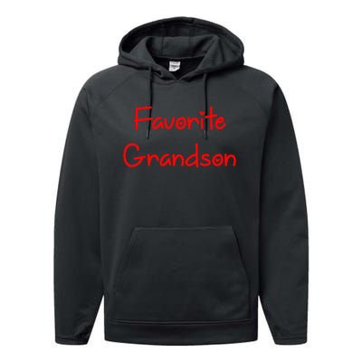 Favorite Grandson Fathers Day Performance Fleece Hoodie