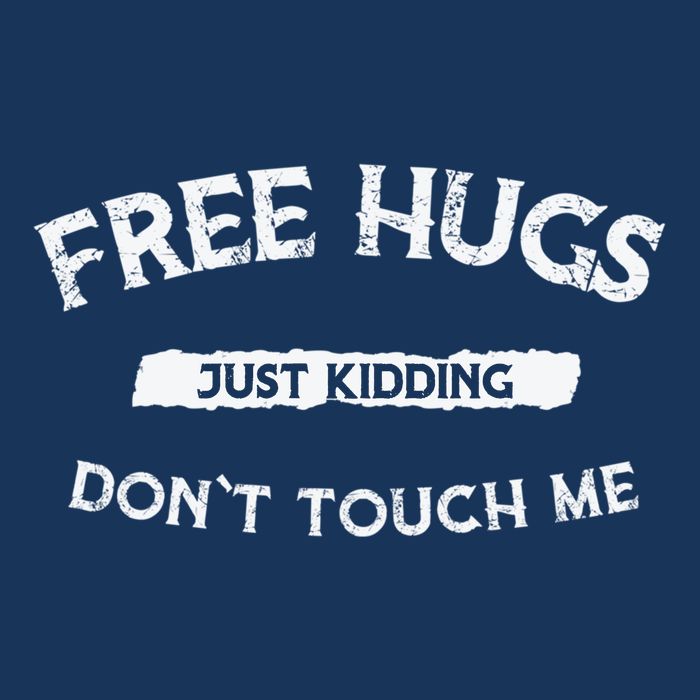 Funny Gift Free Hugs Just Kidding Don`T Touch Me 7 Panel Mesh Trucker Snapback Hat