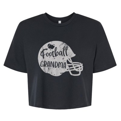 Football Grandma Fun Supportive American Football Grandma Bella+Canvas Jersey Crop Tee