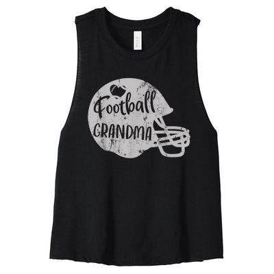 Football Grandma Fun Supportive American Football Grandma Women's Racerback Cropped Tank