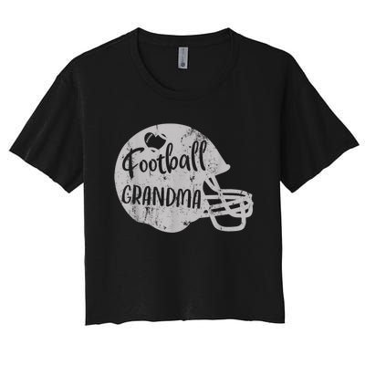 Football Grandma Fun Supportive American Football Grandma Women's Crop Top Tee