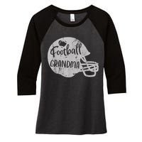 Football Grandma Fun Supportive American Football Grandma Women's Tri-Blend 3/4-Sleeve Raglan Shirt