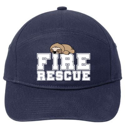 Firefighter Gift Fire Rescue Funny Sloth Gift Tee Gift 7-Panel Snapback Hat