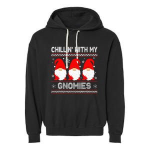 Festive Gnome Family Christmas Matching Outfits Garment-Dyed Fleece Hoodie