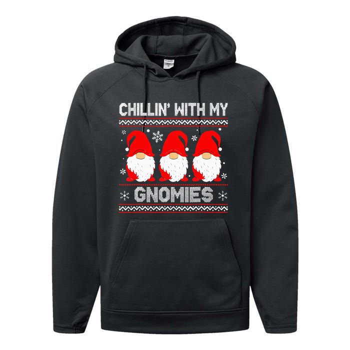 Festive Gnome Family Christmas Matching Outfits Performance Fleece Hoodie