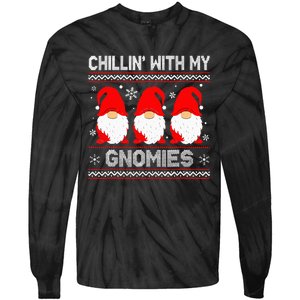 Festive Gnome Family Christmas Matching Outfits Tie-Dye Long Sleeve Shirt