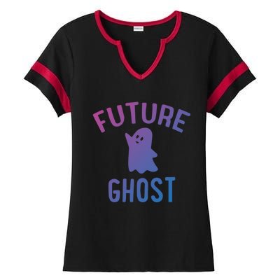 Future Ghost Funny Gift Ladies Halftime Notch Neck Tee