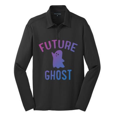 Future Ghost Funny Gift Silk Touch Performance Long Sleeve Polo