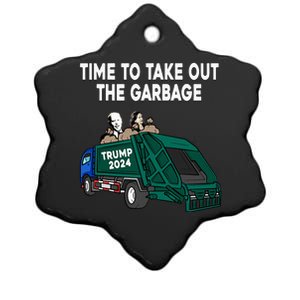 Funny Garbage For Trump 2024 Time To Take Out The Garbage Ceramic Star Ornament