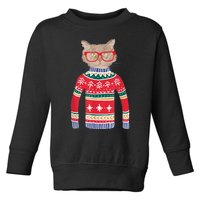 Funny Gift For Cat Lovers Ugly Christmas Sweater Toddler Sweatshirt