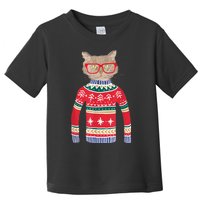 Funny Gift For Cat Lovers Ugly Christmas Sweater Toddler T-Shirt