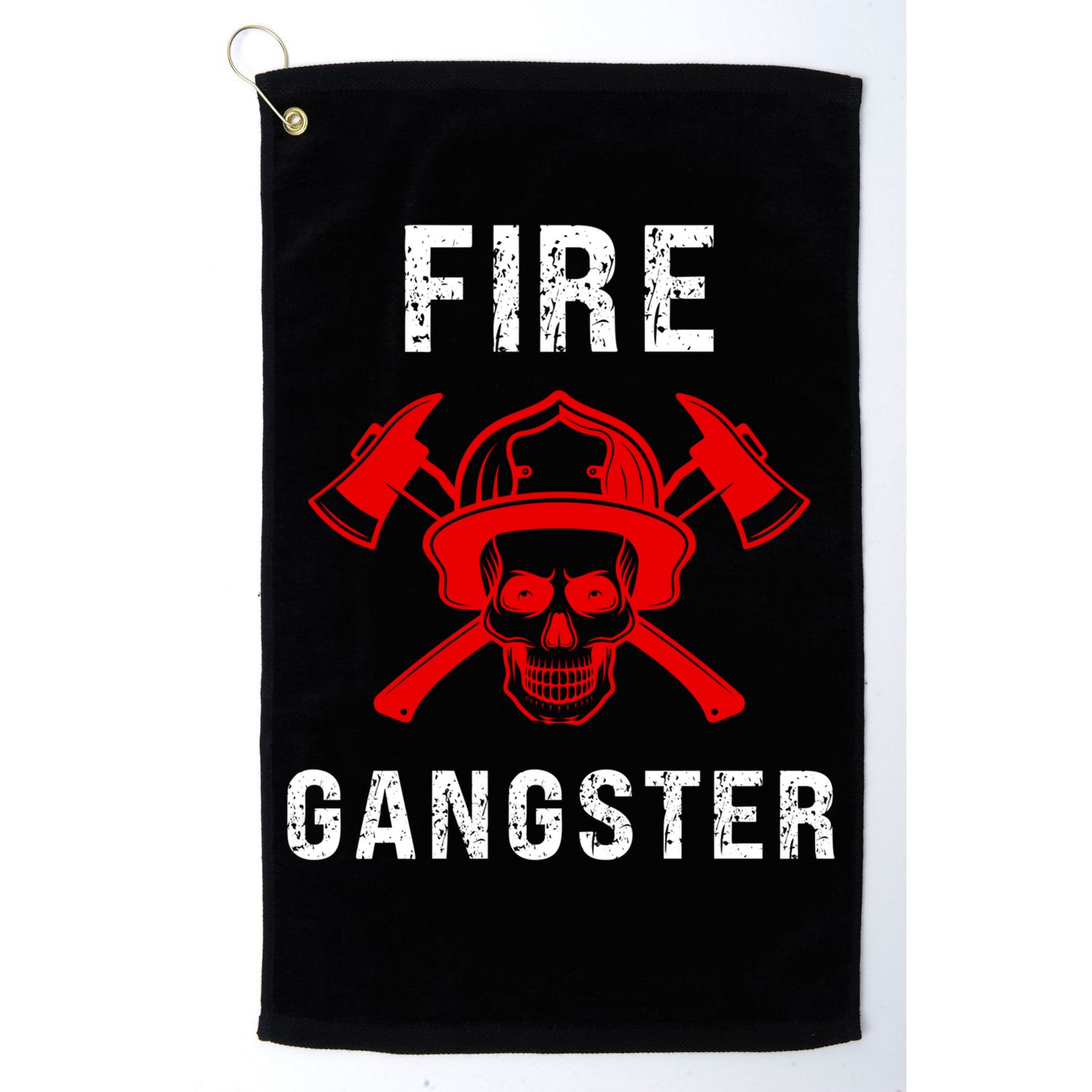Firefighter Gift Funny Fire Gangster Skull Fire Gift Golf Towel