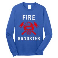 Firefighter Gift Funny Fire Gangster Skull Fire Gift Long Sleeve Shirt